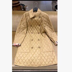 NWT Burberry Tything Diamond Quilted Long Jacket